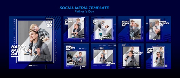 Father's day social media post template collection