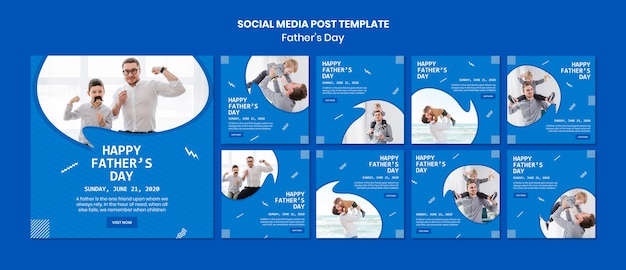 Free PSD father's day social media post template