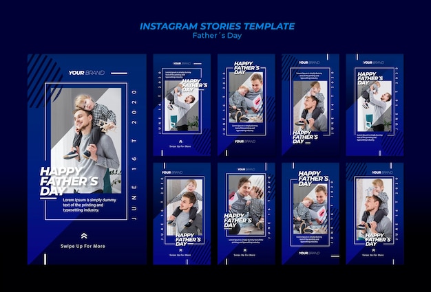 father's day social media stories template collection