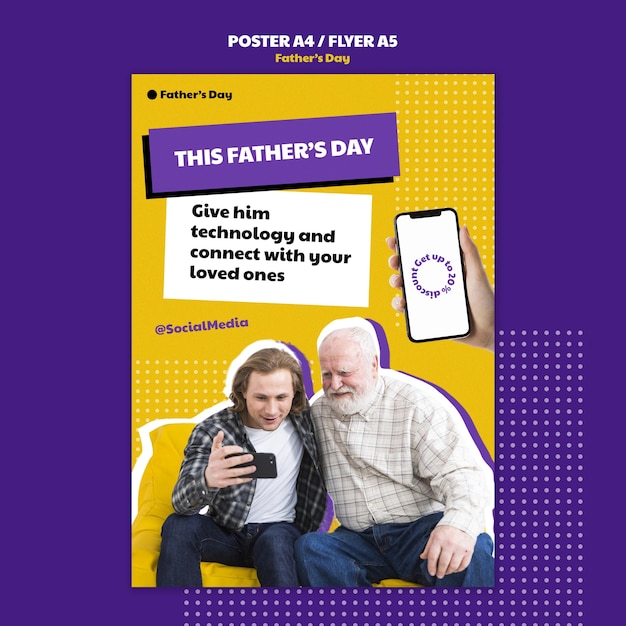 Free PSD father's day template design