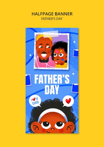 Бесплатный PSD father's day template design