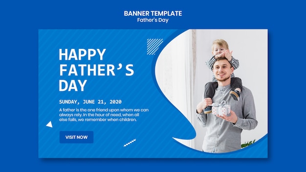 Free PSD father's day with child banner template