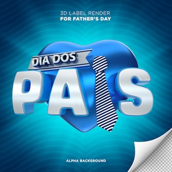 Banner per la festa del papà in brasile 3d render design heart