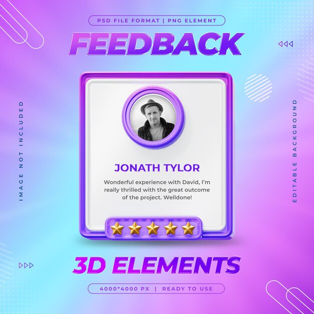 Feedback Review and Star Rating for Social Media Post Design Template