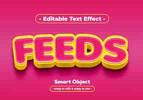 PSD gratuito feed-text-effetto-effetto