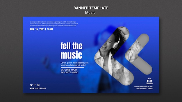 Free PSD feel the music banner template