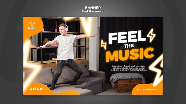 Feel the music concept banner template