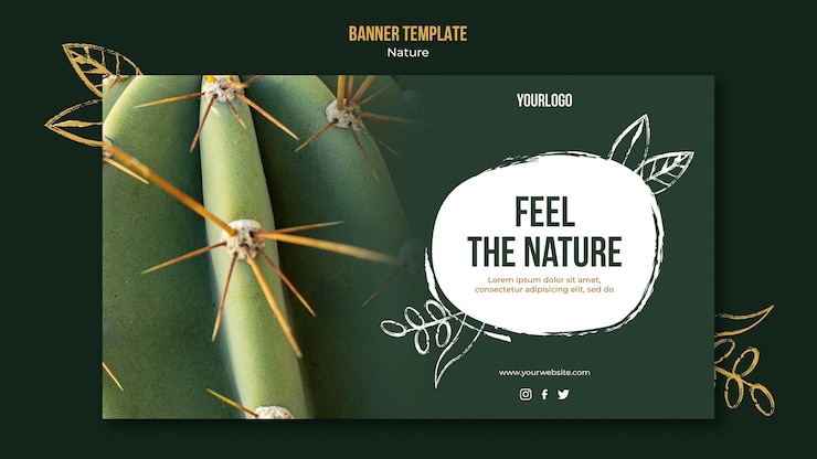 Free PSD feel the nature event horizontal banner template