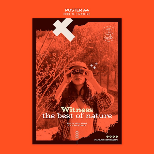 Free PSD feel the nature poster theme