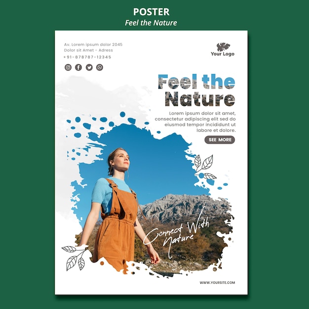 Feel the nature template poster