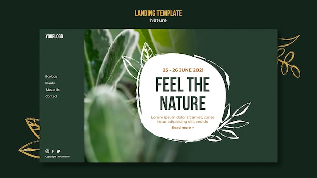 Free PSD feel the nature web template