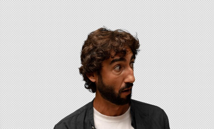 Free PSD feeling shocked and surprised looking to copy space on the side with amazed openmouthed look