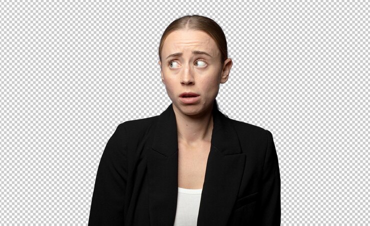 Бесплатный PSD чувство шока и удивления, глядя на копирование пространства на стороне с удивленным открытым ртом взгляд