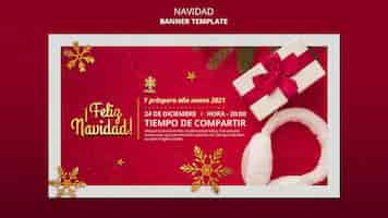 Free PSD feliz navidad banner template