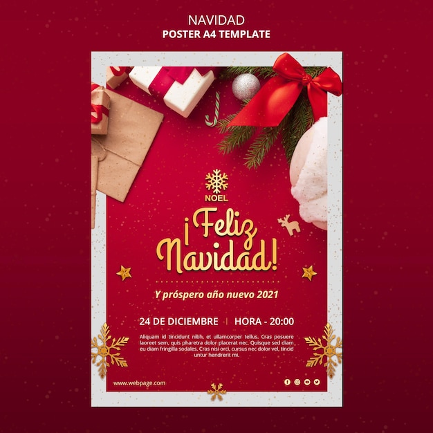 무료 PSD feliz navidad 플라이어 템플릿