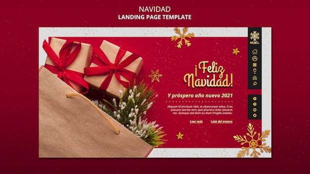 Free PSD feliz navidad landing page template