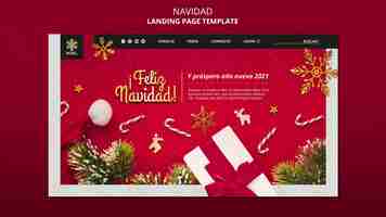 PSD gratuito pagina di destinazione di feliz navidad