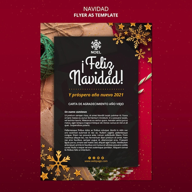 PSD gratuito modello di poster feliz navidad con foto