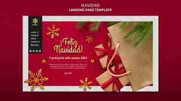 PSD gratuito modello web feliz navidad