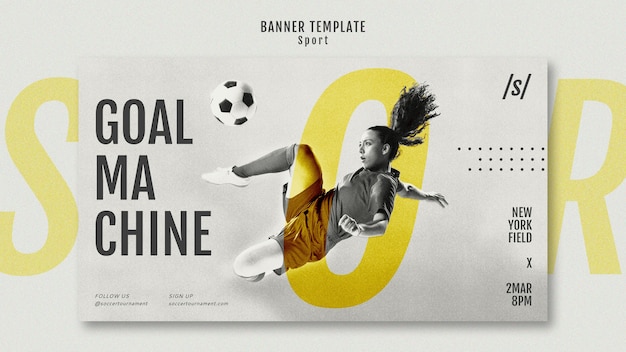 Banner del giocatore di football femminile