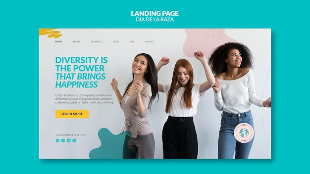 Female friends of diverse ethnicity landing page