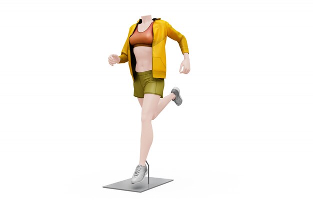 Female Sport Outfit Mock-up Isolated