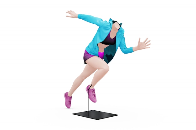 Free PSD female sport outfit mock-up isolated