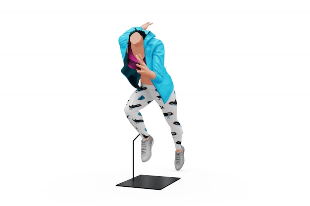 Free PSD female sport outfit mock-up isolated