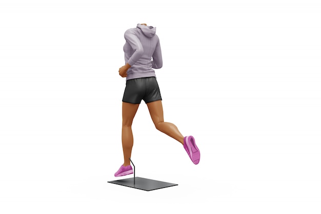 Female sport outfit mock-up isolated