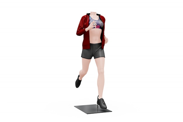 Free PSD female sport outfit mock-up isolated