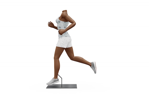 Female sport outfit mock-up isolated