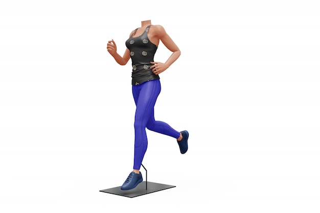 Free PSD female sport outfit mock-up isolated