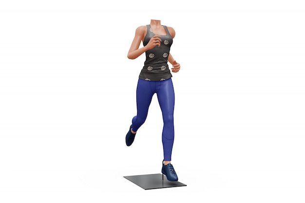 Female Sport Outfit Mock-up Isolated