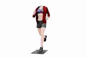 Free PSD female sport outfit mock-up isolated