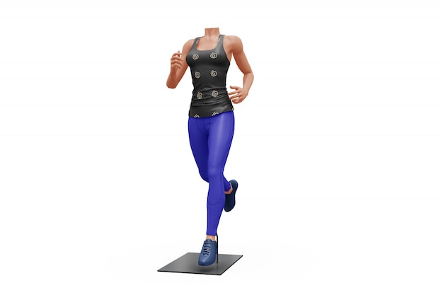 Female Sport Outfit Mock-up Isolated: Free Download PSD Template