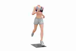 Free PSD female sport outfit mock-up isolated