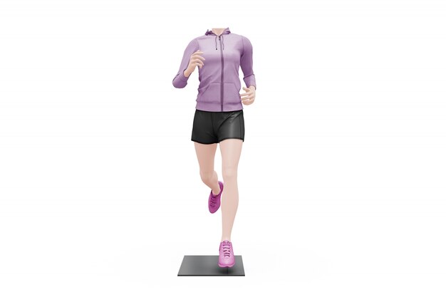 Female Sport Outfit Mock-up Isolated