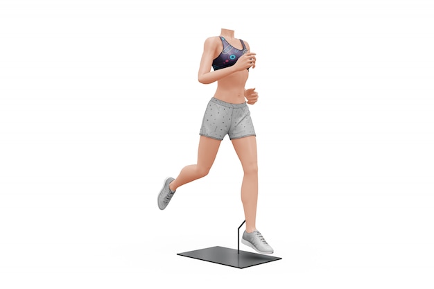 Female sport outfit mock-up isolated