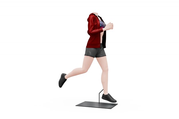 Female Sport Outfit Mock-up Isolated