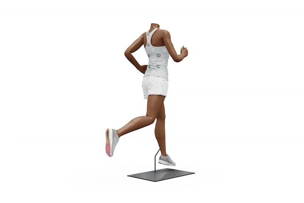 Female sport outfit mock-up isolated