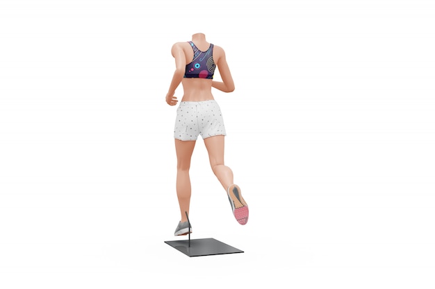 Free PSD female sport outfit mock-up isolated