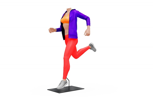 Free PSD female sport outfit mock-up isolated