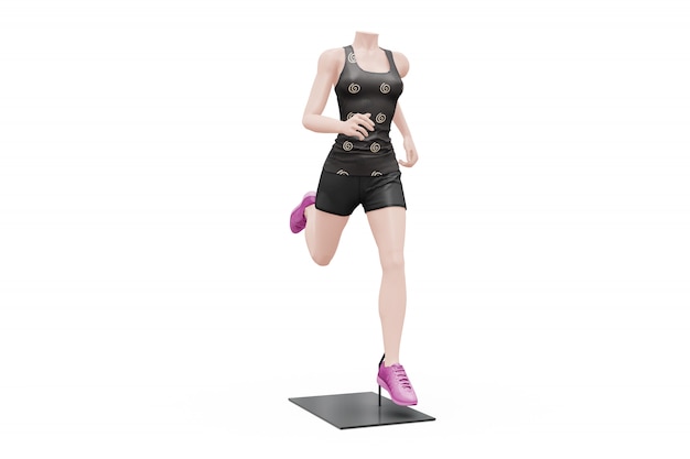 Female sport outfit mock-up isolated