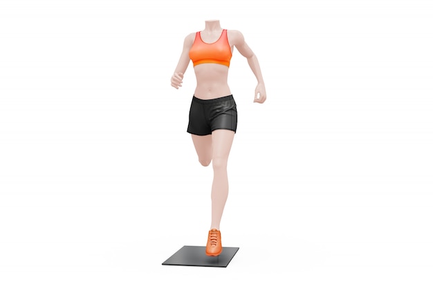 Free PSD female sport outfit mock-up isolated