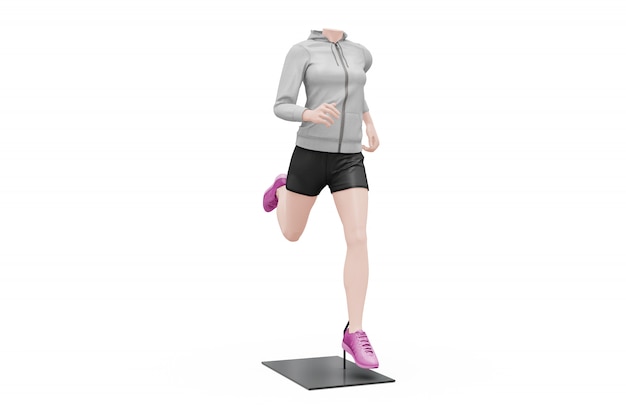 Free PSD female sport outfit mock-up isolated