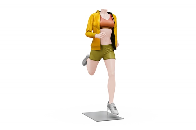 Free PSD female sport outfit mock-up isolated