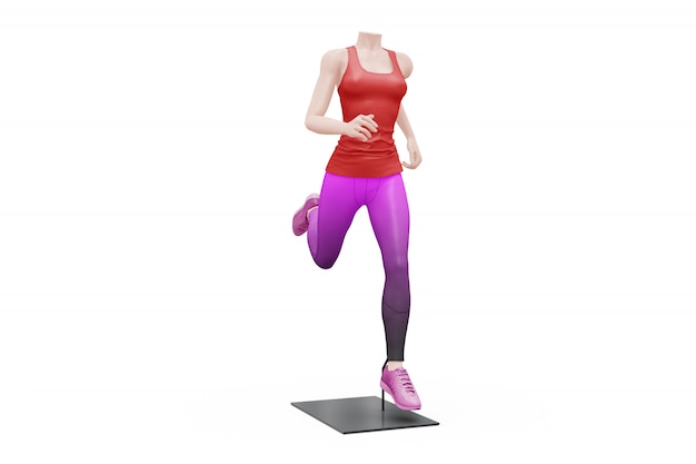 Female sport outfit mock-up isolated