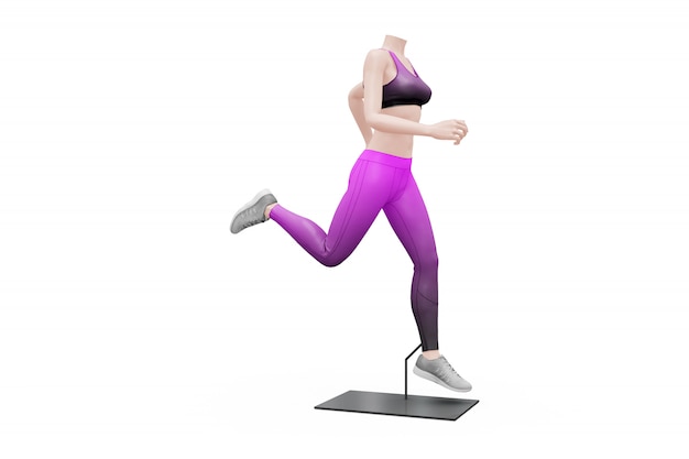 Female sport outfit mock-up isolated