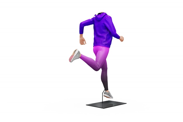 Free PSD female sport outfit mock-up isolated