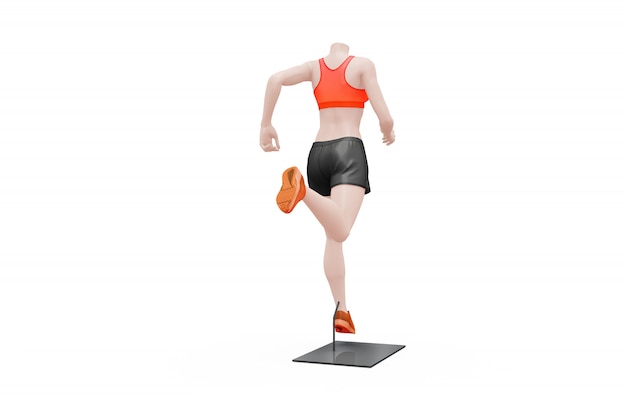 Free PSD female sport outfit mock-up isolated